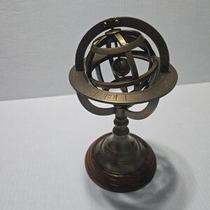 Vintage Brass Armilliary Sphere Navigation Globe 9"